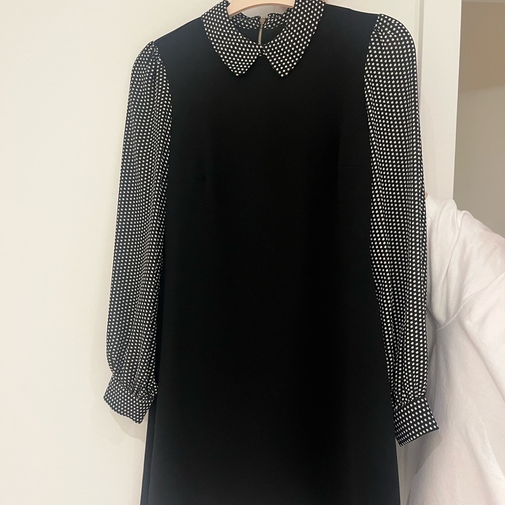 Tommy Hilfiger Black Dress with White Dot Sleeves